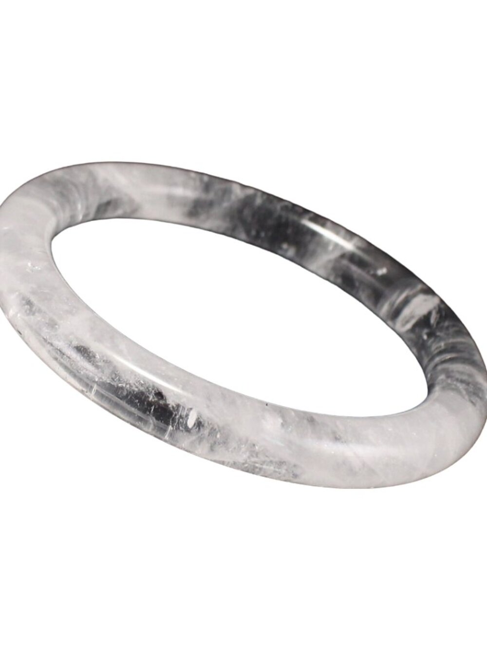 Natural Clear Quartz Bangle Bracelet 41.23g 61mm ID White Rock Crystal Certified